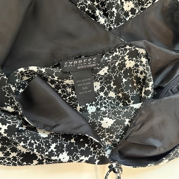 Vintage Y2K EXPRESS Worldwide Brand Size 5/6 Black / White Sun Dress - Picture 10 of 13